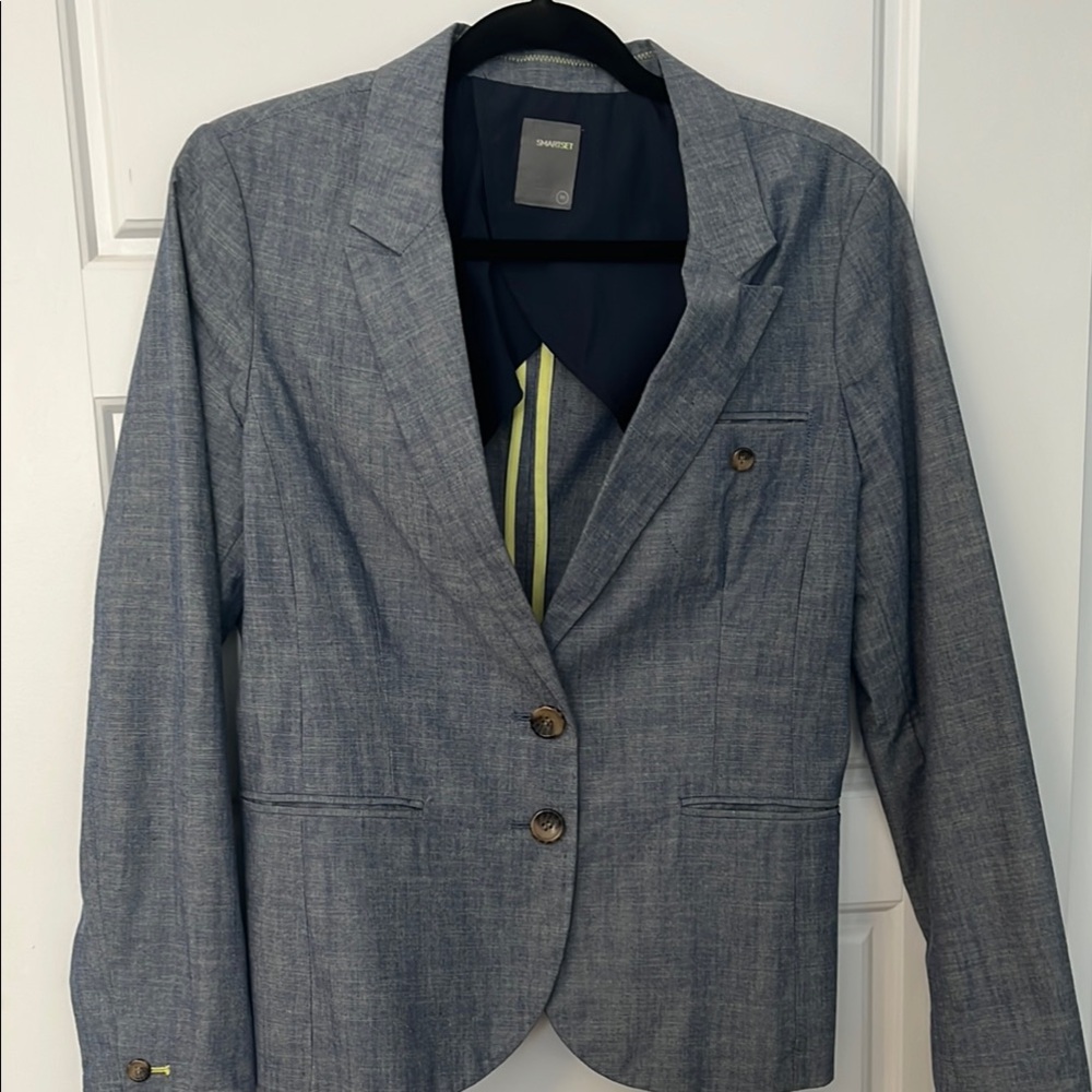 Denim look cotton blazer from Smart Set.